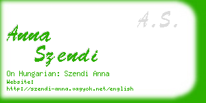 anna szendi business card